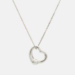 Pre Owned Tiffany & Co. Elsa Peretti Open Heart Sterling Silver Necklace