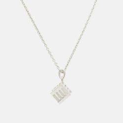 Pre Owned Tiffany & Co. Atlas Cube Sterling Silver Necklace