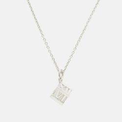 Pre Owned Tiffany & Co. Atlas Cube Sterling Silver Necklace