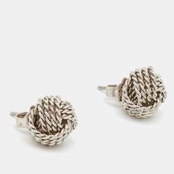 Pre Owned Tiffany & Co. Knot Sterling Silver Earrings