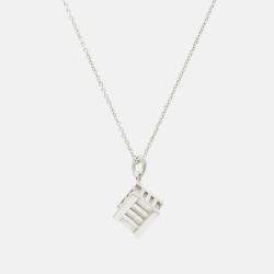 Pre Owned Tiffany & Co. Atlas Cube Sterling Silver Necklace