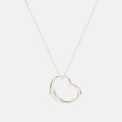 Pre Owned Tiffany & Co. Elsa Peretti Open Heart Sterling Silver Necklace