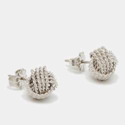 Pre Owned Tiffany & Co. Knot Sterling Silver Earrings