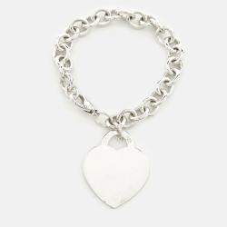 Tiffany & Co. Return to Tiffany Sterling Silver Heart Tag Large Charm Bracelet