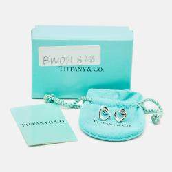 Pre Owned Tiffany & Co. Elsa Peretti Open Heart Sterling Silver Earrings