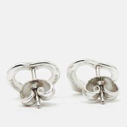 Pre Owned Tiffany & Co. Elsa Peretti Open Heart Sterling Silver Earrings