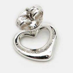 Pre Owned Tiffany & Co. Elsa Peretti Open Heart Sterling Silver Earrings