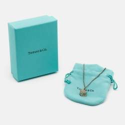 Pre Owned Tiffany & Co. Atlas Cube Sterling Silver Pendant Necklace