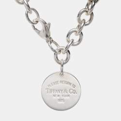 Pre Owned Tiffany & Co. Return to Tiffany Sterling Silver Round Tag Charm Bracelet