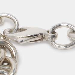 Pre Owned Tiffany & Co. Return to Tiffany Sterling Silver Round Tag Charm Bracelet
