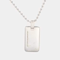 Pre Owned Tiffany & Co. Silver Atlas Tag Pendant Necklace