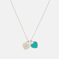 Pre Owned Tiffany & Co. Return To Tiffany Enamel Sterling Silver Pendant Necklace