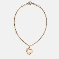 Pre Owned Tiffany & Co. Elsa Peretti Sterling Silver Open Heart Bracelet