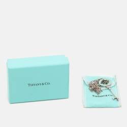Tiffany & Co. Knot Key Enamel Silver Pendant Oval Chain Link Necklace 