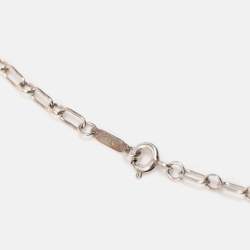 Tiffany & Co. Knot Key Enamel Silver Pendant Oval Chain Link Necklace 