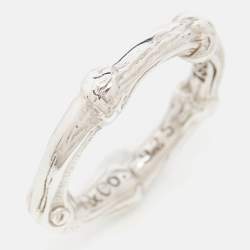مملوكة مسبقًا Tiffany & Co. Bamboo Sterling Silver Band Ring Size 52