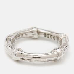 مملوكة مسبقًا Tiffany & Co. Bamboo Sterling Silver Band Ring Size 52