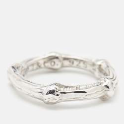 مملوكة مسبقًا Tiffany & Co. Bamboo Sterling Silver Band Ring Size 52