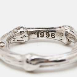 مملوكة مسبقًا Tiffany & Co. Bamboo Sterling Silver Band Ring Size 52