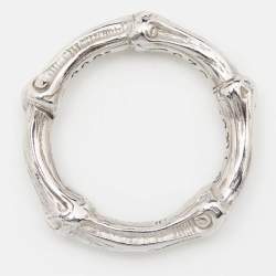 مملوكة مسبقًا Tiffany & Co. Bamboo Sterling Silver Band Ring Size 52