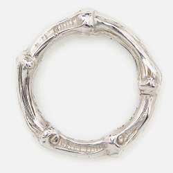 مملوكة مسبقًا Tiffany & Co. Bamboo Sterling Silver Band Ring Size 52
