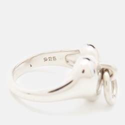 Tiffany & Co. Heart Door Knocker Sterling Silver Ring Size 52