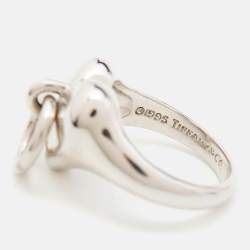 Tiffany & Co. Heart Door Knocker Sterling Silver Ring Size 52
