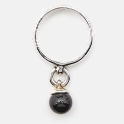 Pre Owned Tiffany & Co. Door Knocker Onyx Sterling Silver Ring Size 56