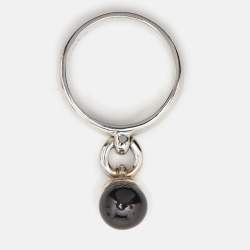 Pre Owned Tiffany & Co. Door Knocker Onyx Sterling Silver Ring Size 56