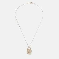 Pre Owned Tiffany & Co. 1837 Silver 925 Round Padlock Pendant Necklace