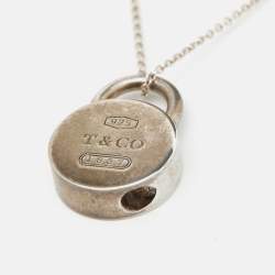 Pre Owned Tiffany & Co. 1837 Silver 925 Round Padlock Pendant Necklace