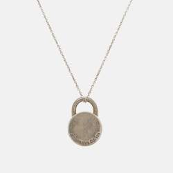 Pre Owned Tiffany & Co. 1837 Silver 925 Round Padlock Pendant Necklace