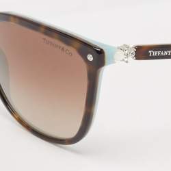 Pre Owned Tiffany & Co. Brown/Blue Gradient TF 4105 Crystals Cat Eye Sunglasses