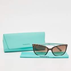 Pre Owned Tiffany & Co. Brown/Blue Gradient TF 4105 Crystals Cat Eye Sunglasses