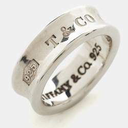 Pre Owned Tiffany & Co. 1837 Sterling Silver Band Ring Size 51