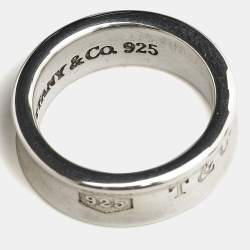 Pre Owned Tiffany & Co. 1837 Sterling Silver Band Ring Size 51