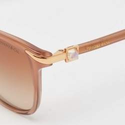 Tiffany & Co. Brown Gradient TF4061-G Crystals Cat Eye Sunglasses