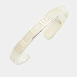 Pre Owned Tiffany & Co. Vintage Atlas Silver 925 Open Cuff Bracelet