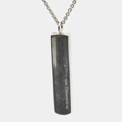 Tiffany & Co. 1837 Sterling Silver Bar Pendant Necklace