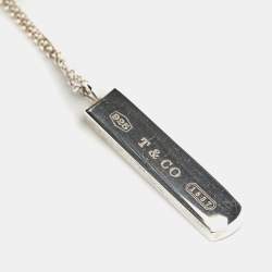 Tiffany & Co. 1837 Sterling Silver Bar Pendant Necklace