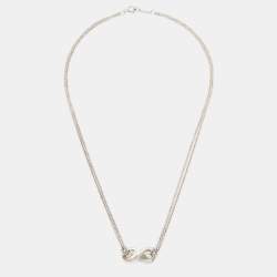 Pre Owned Tiffany & Co. Infinity Double Strand Sterling Silver Necklace