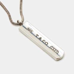 Pre Owned Tiffany & Co. 1837 Bar Tag Sterling Silver Necklace