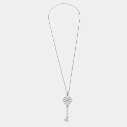 Pre Owned Tiffany & Co. Tiffany Key Knot Motif Sterling Silver Pendant Necklace