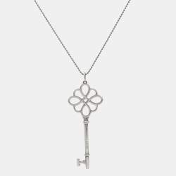Pre Owned Tiffany & Co. Tiffany Key Knot Motif Sterling Silver Pendant Necklace