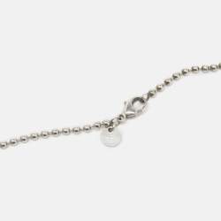 Pre Owned Tiffany & Co. Return To Tiffany Oval Tag Silver Beaded Chain Necklace