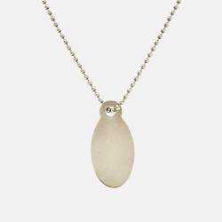 Pre Owned Tiffany & Co. Return To Tiffany Oval Tag Silver Beaded Chain Necklace