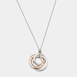 Tiffany & Co. Tiffany 1837 Interlocking Circles Rubedo and Sterling Silver Pendant Necklace
