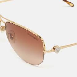 Tiffany & Co. Gold/Brown Gradient TF3021 Aviator Sunglasses