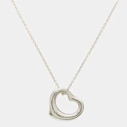 Tiffany & Co. Elsa Peretti Open Heart Sterling Silver 925 Pendant Necklace