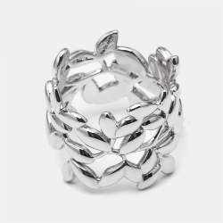 Pre Owned Tiffany & Co. Paloma Picasso Olive Leaf Sterling Silver 925 Ring Size 52